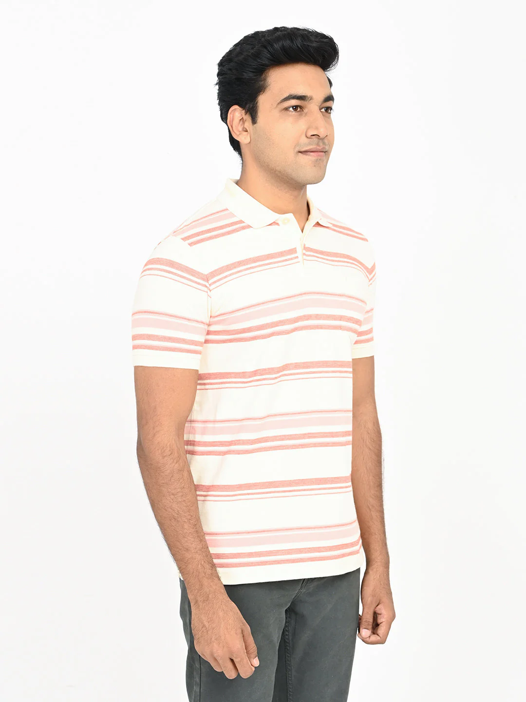 Men's Striped Polo T-Shirt - Image 9