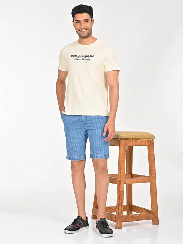 Men's Textured Embroidered Graphic Crew Neck T-Shirt - Image 4