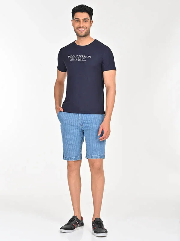Men's Textured Embroidered Graphic Crew Neck T-Shirt - Image 8