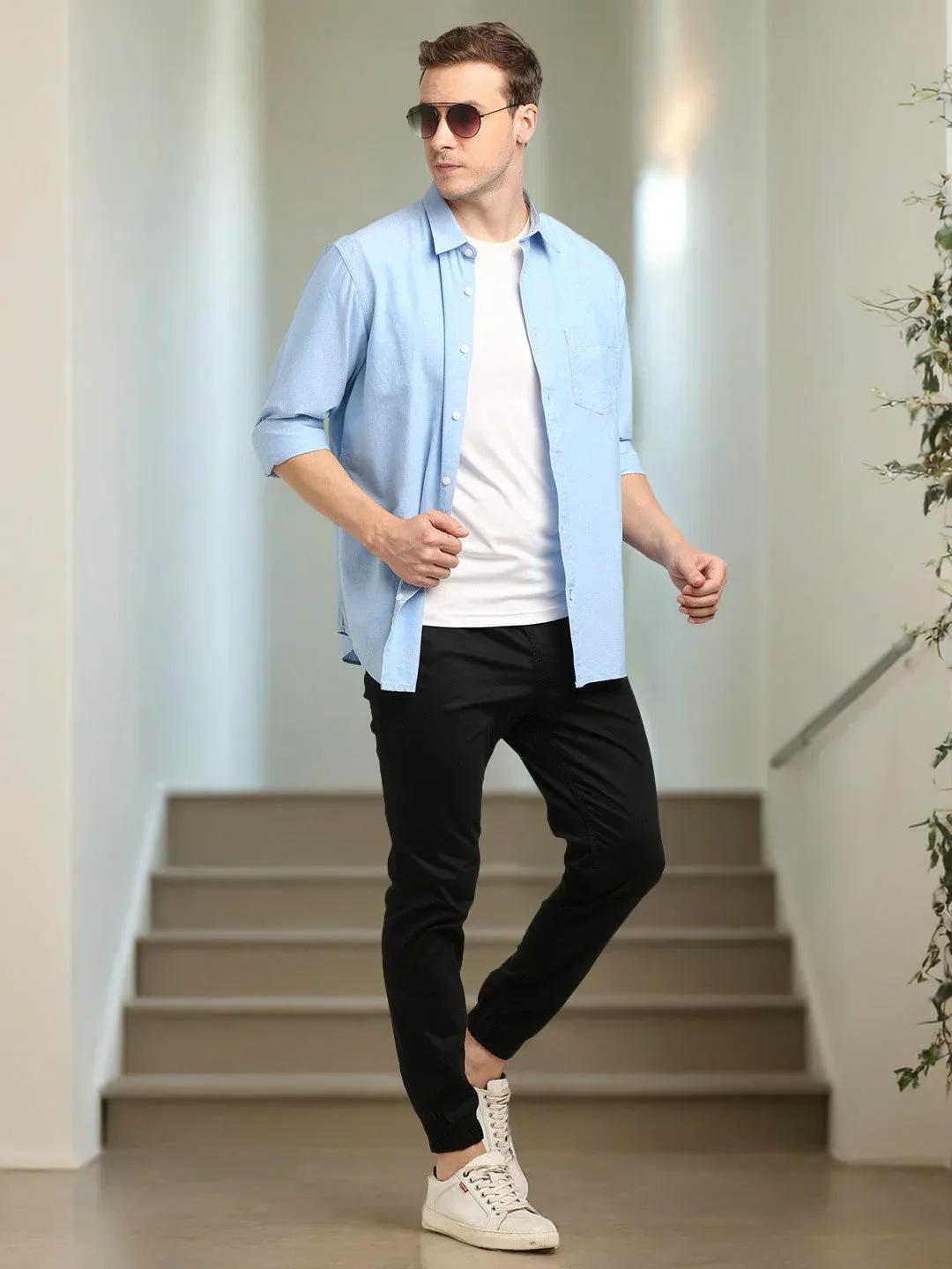 Men's Urban Fit Cotton Stretch Trousers - Image 16
