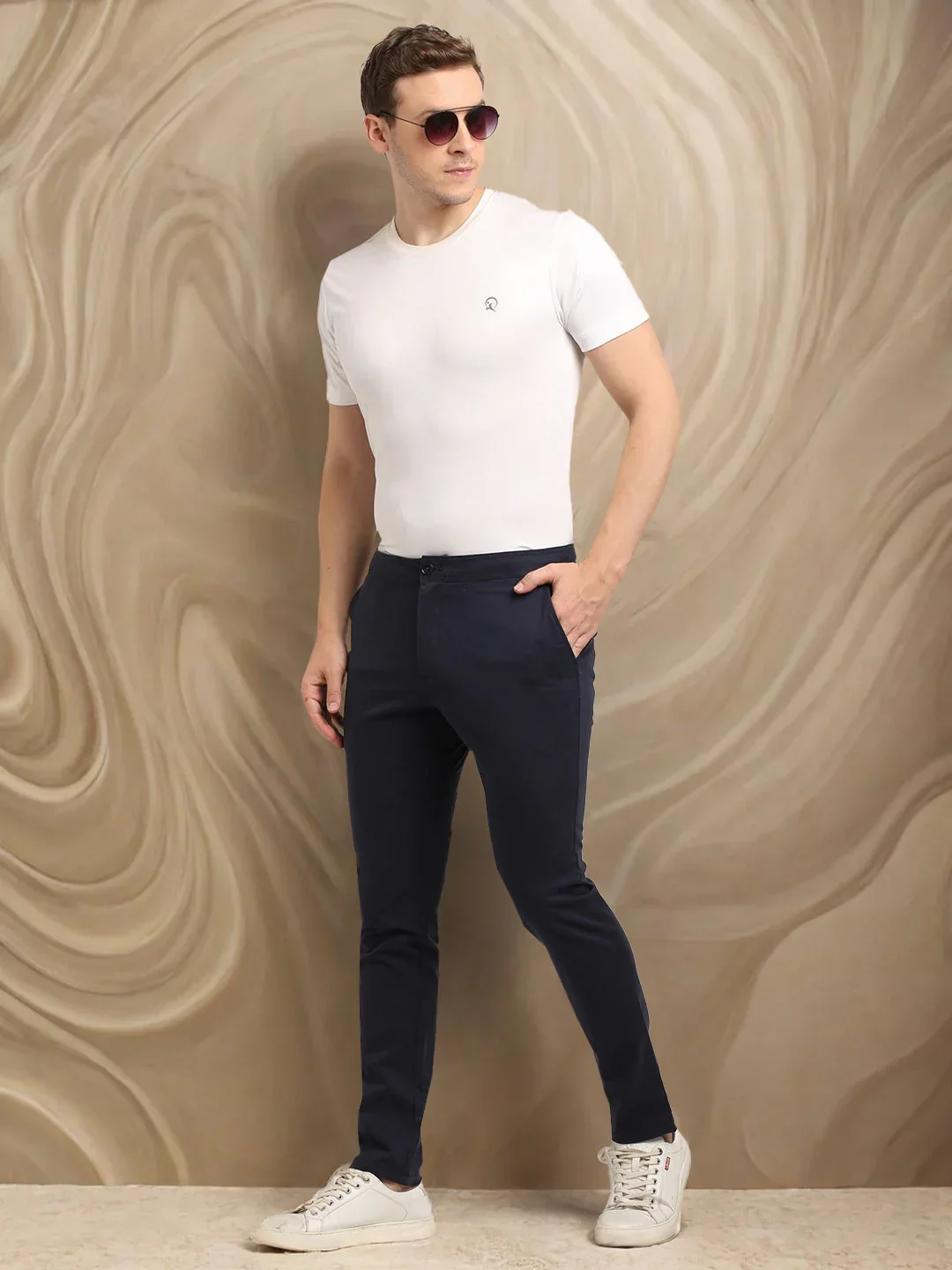 Men's Urban Fit Cotton Stretch Trousers - Image 6