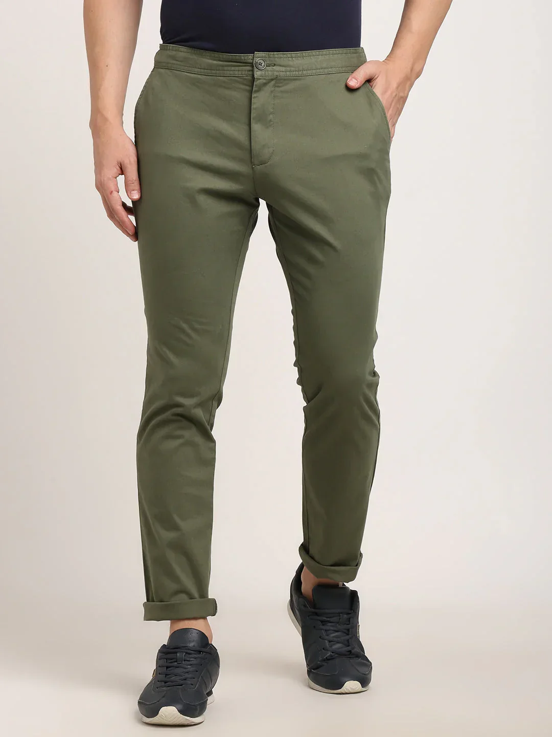 Men's Urban Fit Cotton Stretch Trousers - Image 9