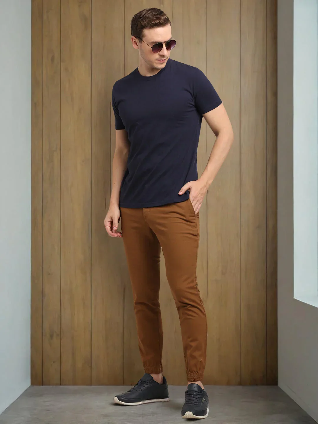 Men's Urban Fit Cotton Stretch Trousers - Image 10
