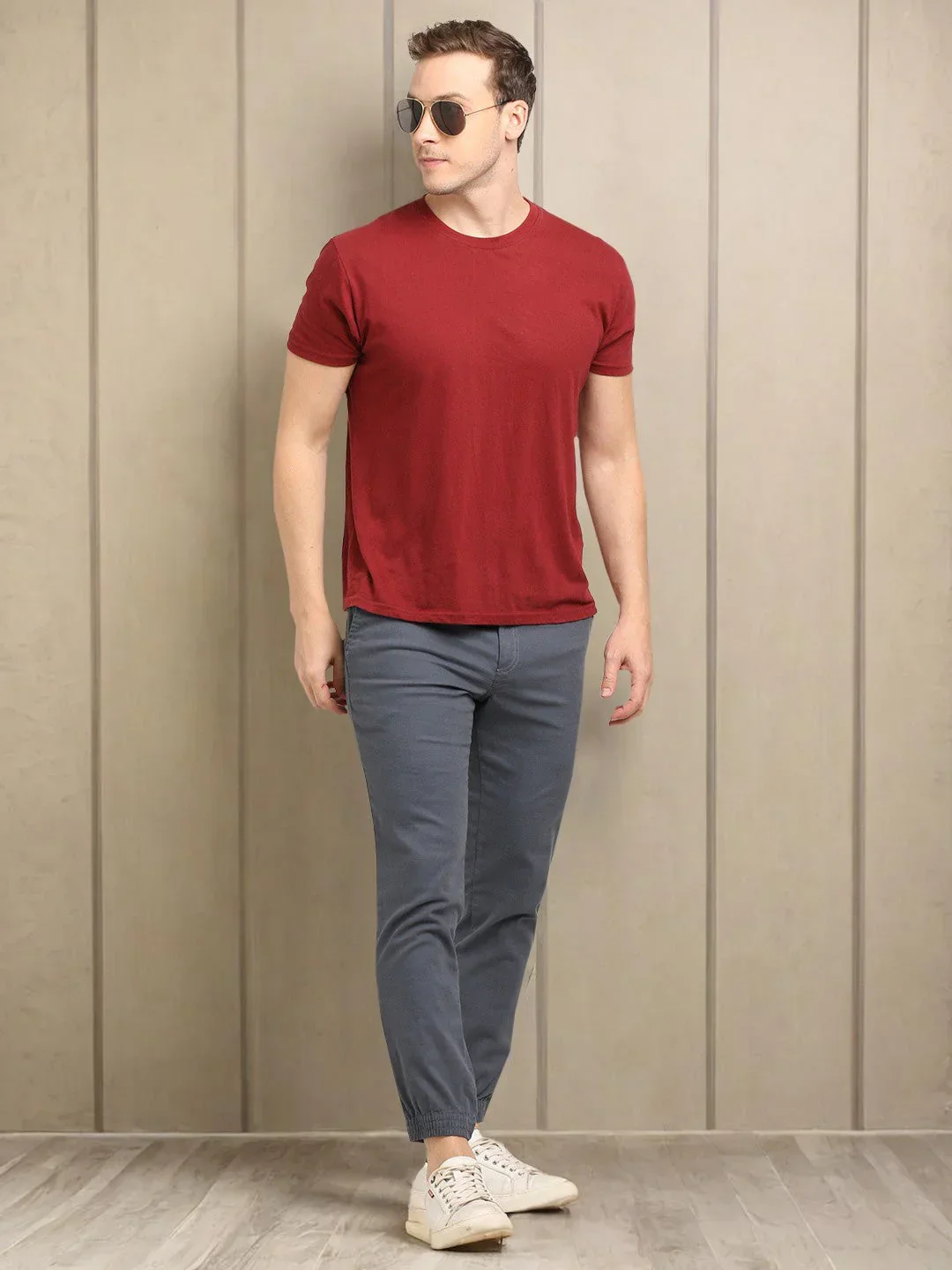 Men's Urban Fit Cotton Stretch Trousers - Image 2