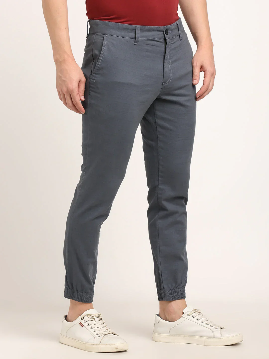 Men's Urban Fit Cotton Stretch Trousers - Image 4