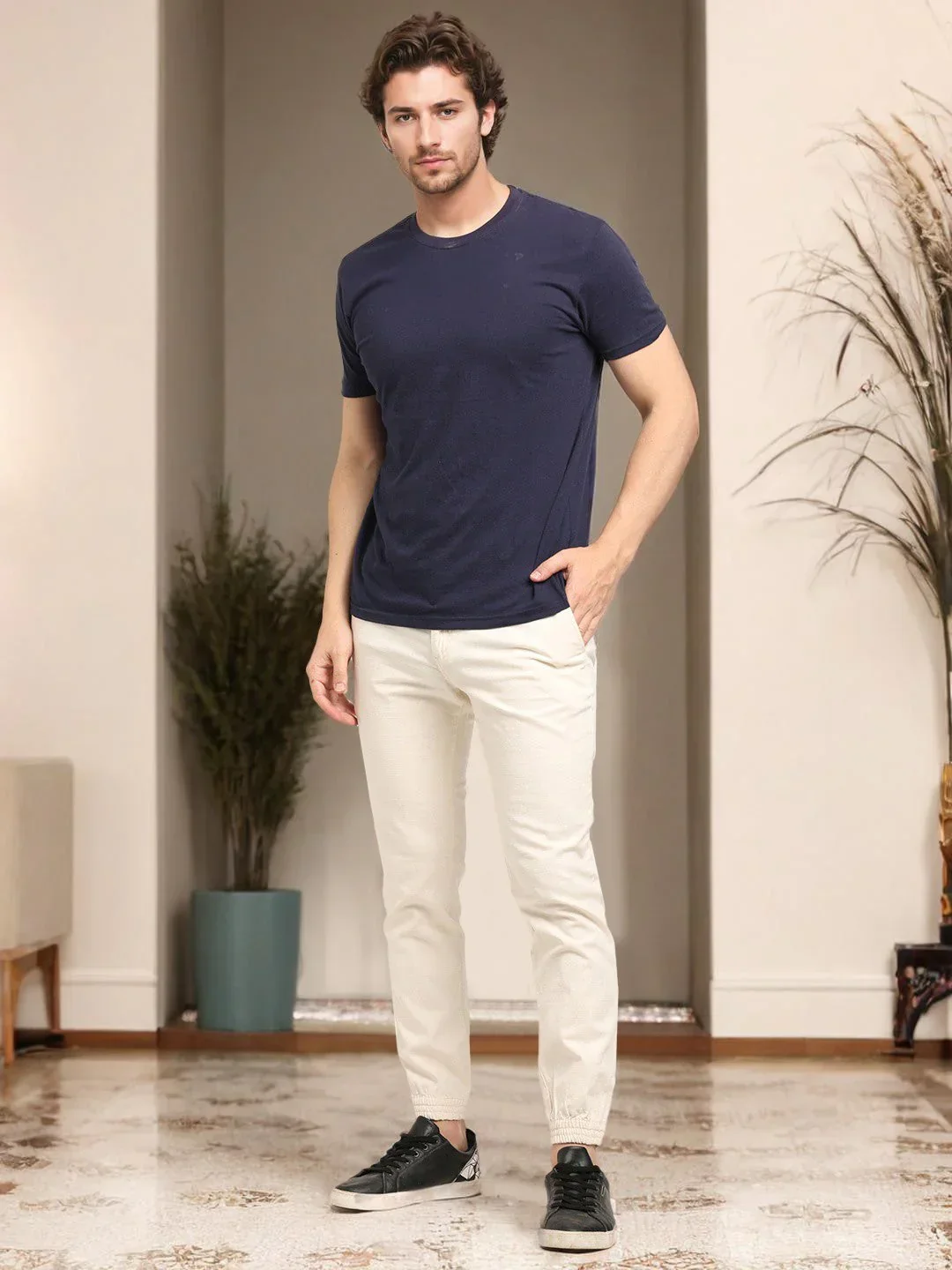 Men's Urban Fit Cotton Stretch Trousers - Image 6