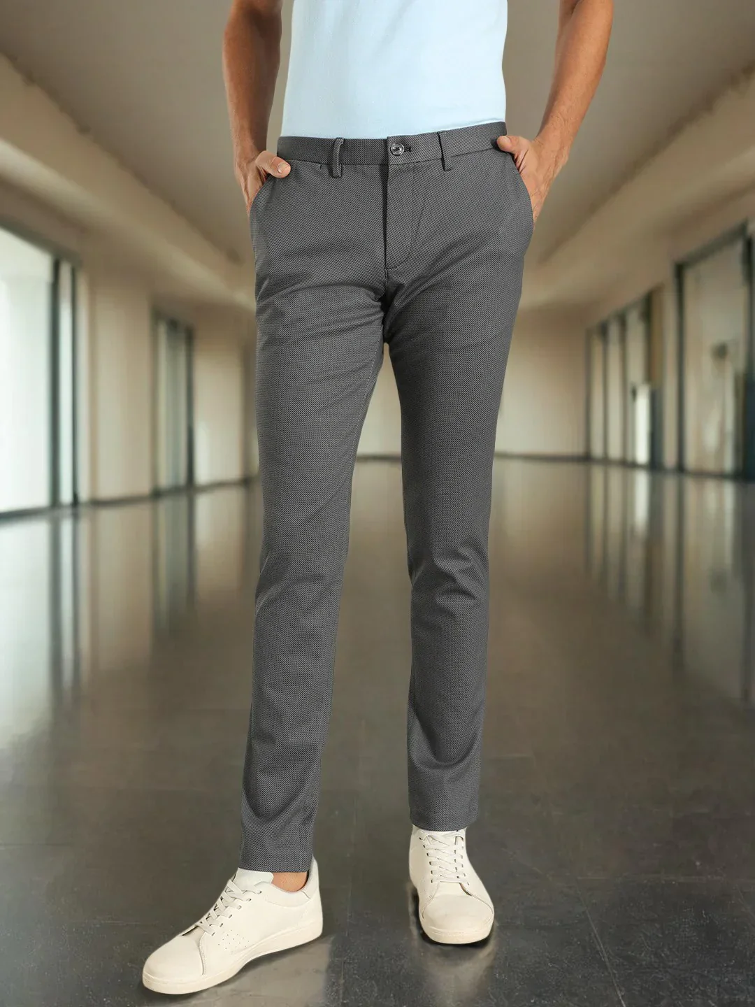 Men's Urban Fit Polyester Blend Trousers