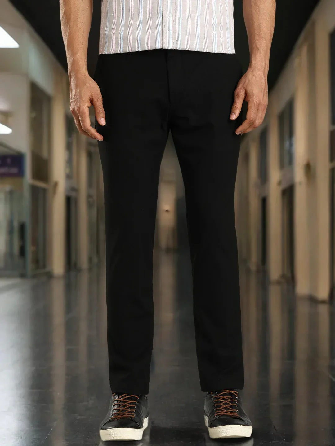 Men's Urban Fit Polyester Blend Trousers - Image 13