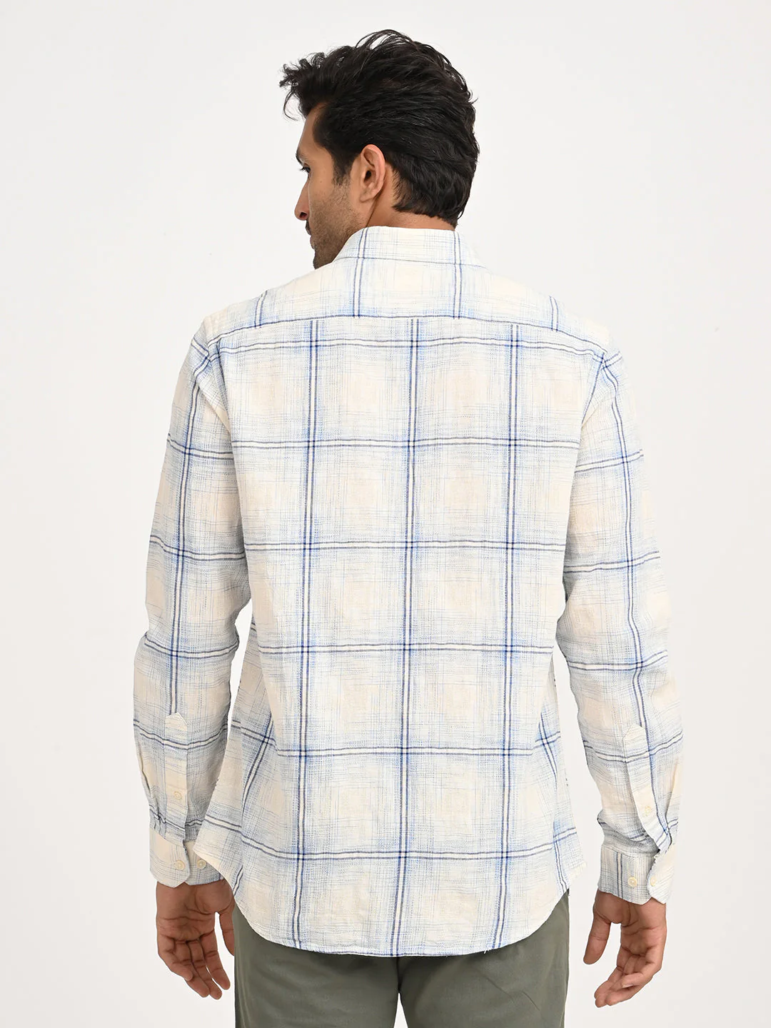 Men's Check Full Sleeve Cotton Blend Shirt - Image 4