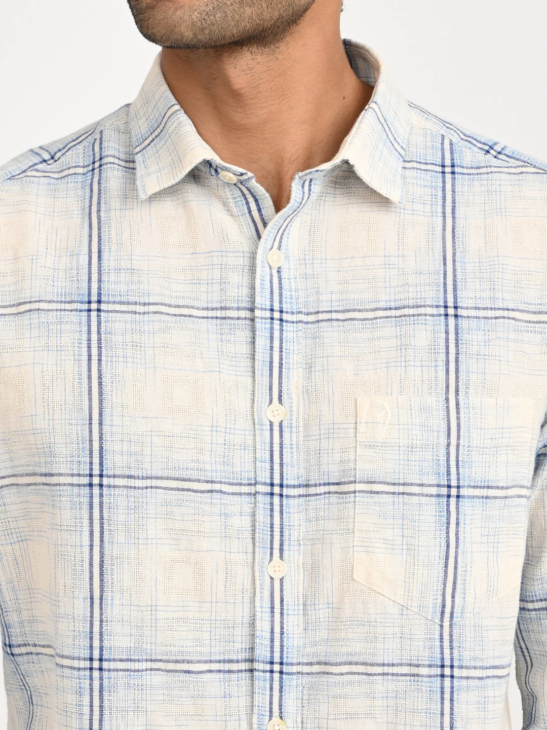Men's Check Full Sleeve Cotton Blend Shirt - Image 5