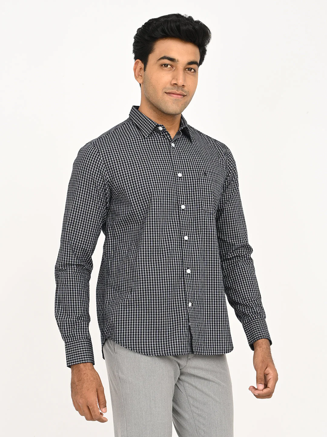 Men's Check Full Sleeve Cotton Shirt - Image 3