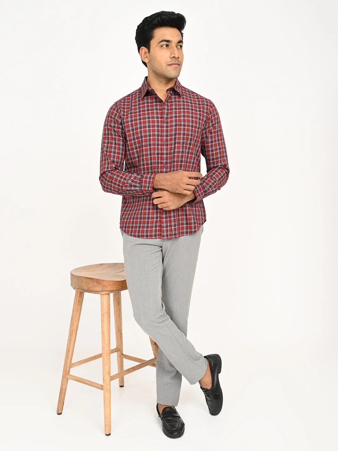 Men's Check Full Sleeve Cotton Shirt - Image 6