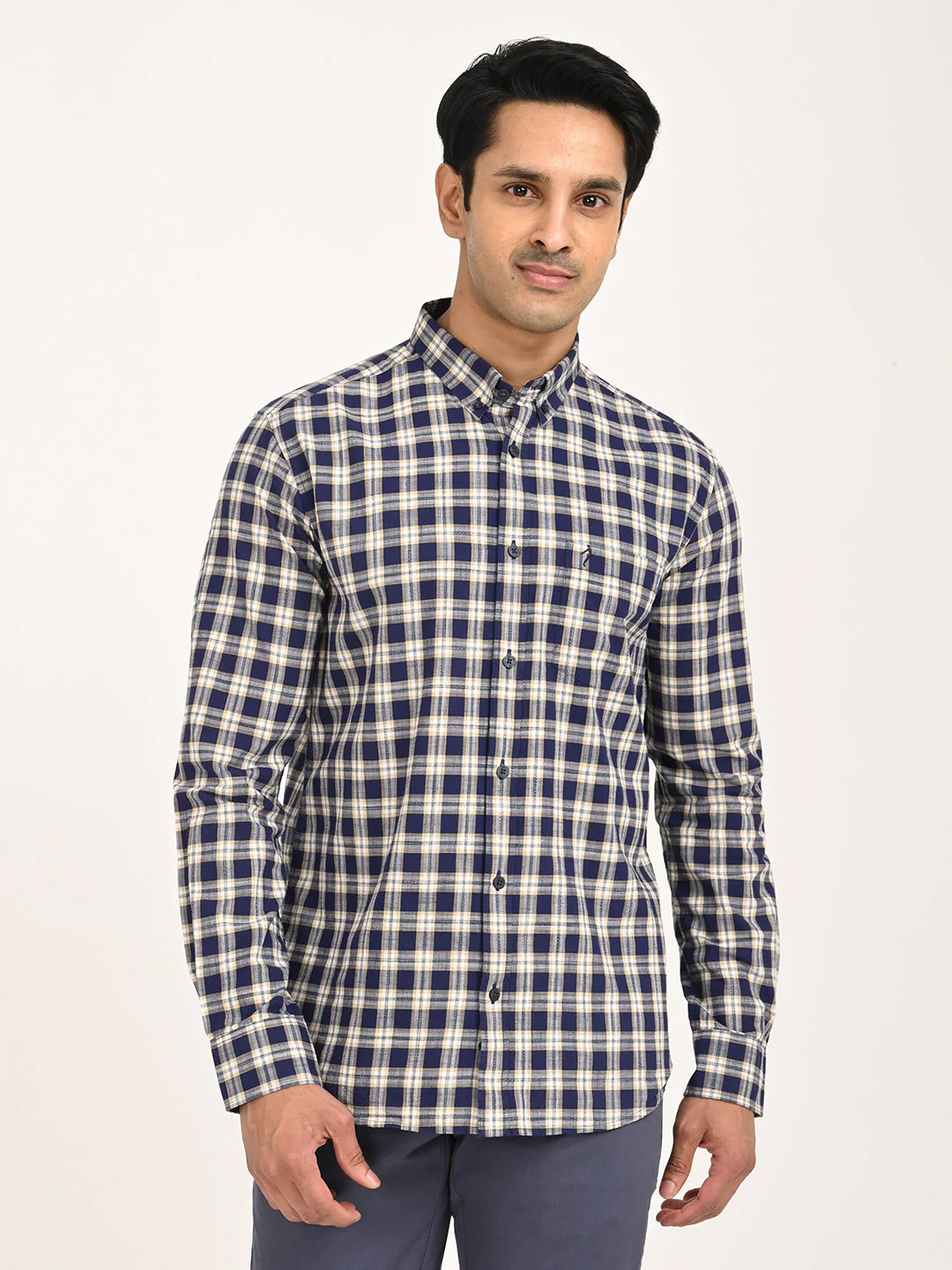 Men's Check Full Sleeve Cotton Shirt