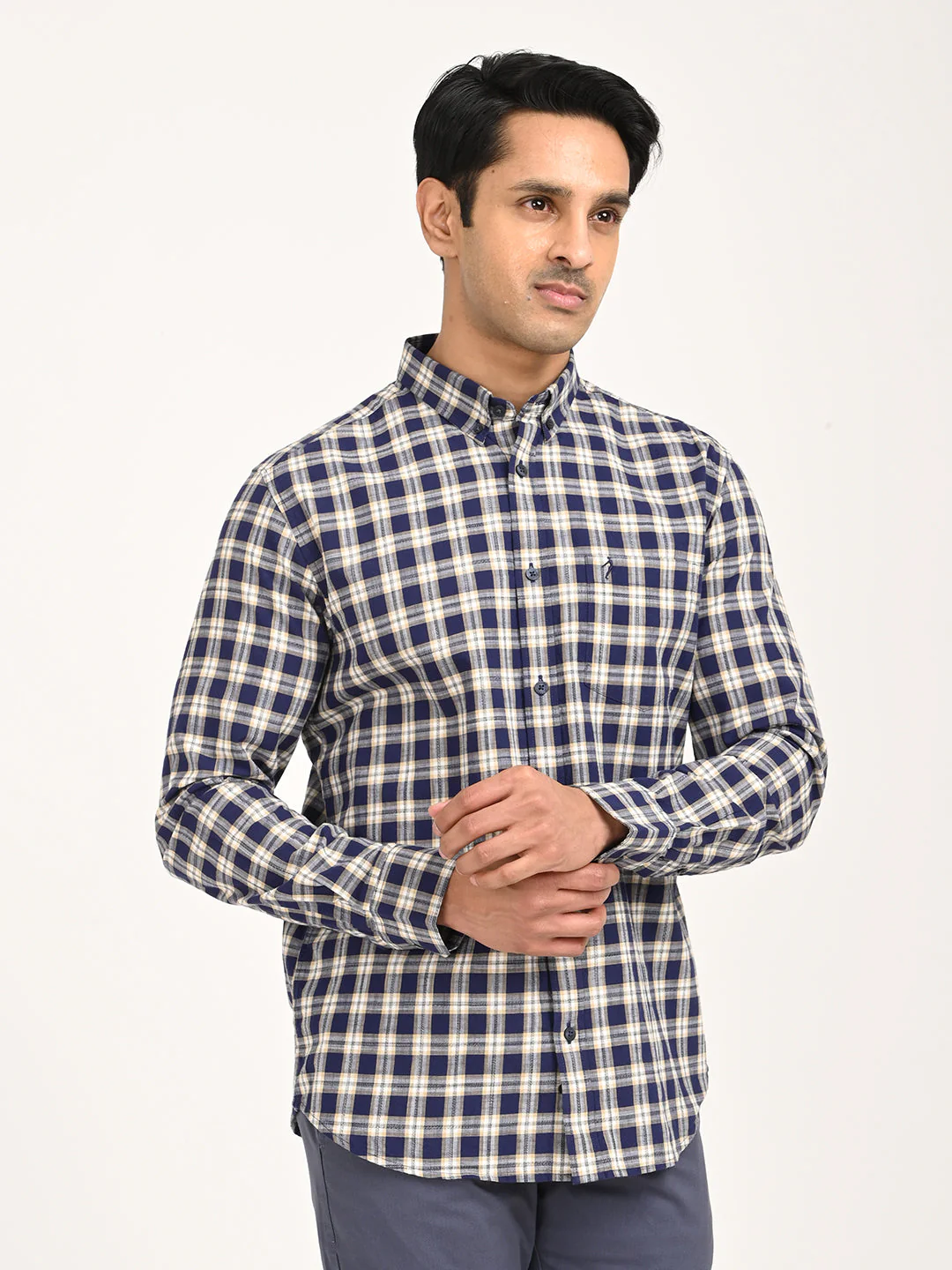 Men's Check Full Sleeve Cotton Shirt - Image 3
