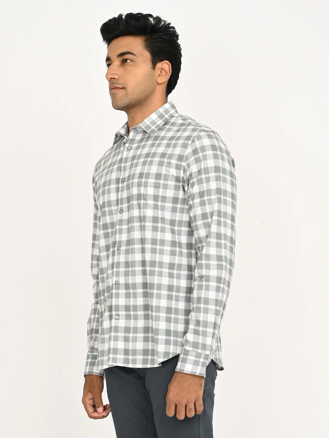 Men's Check Full Sleeve Cotton Shirt - Image 2