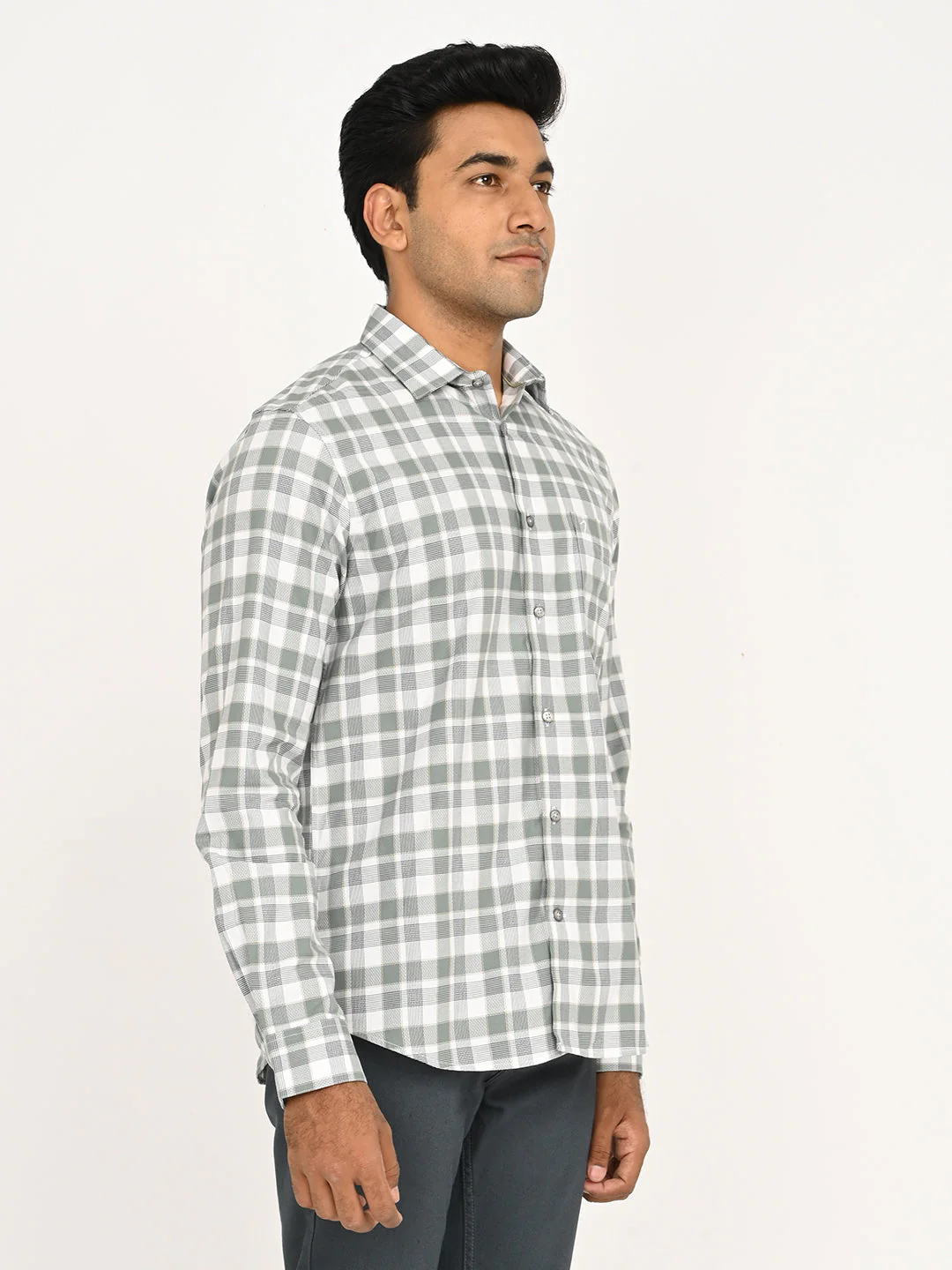 Men's Check Full Sleeve Cotton Shirt - Image 3