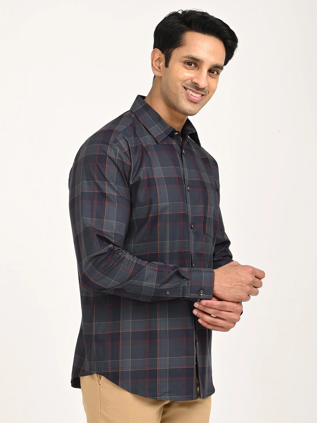 Men's Check Full Sleeve Cotton Shirt - Image 3