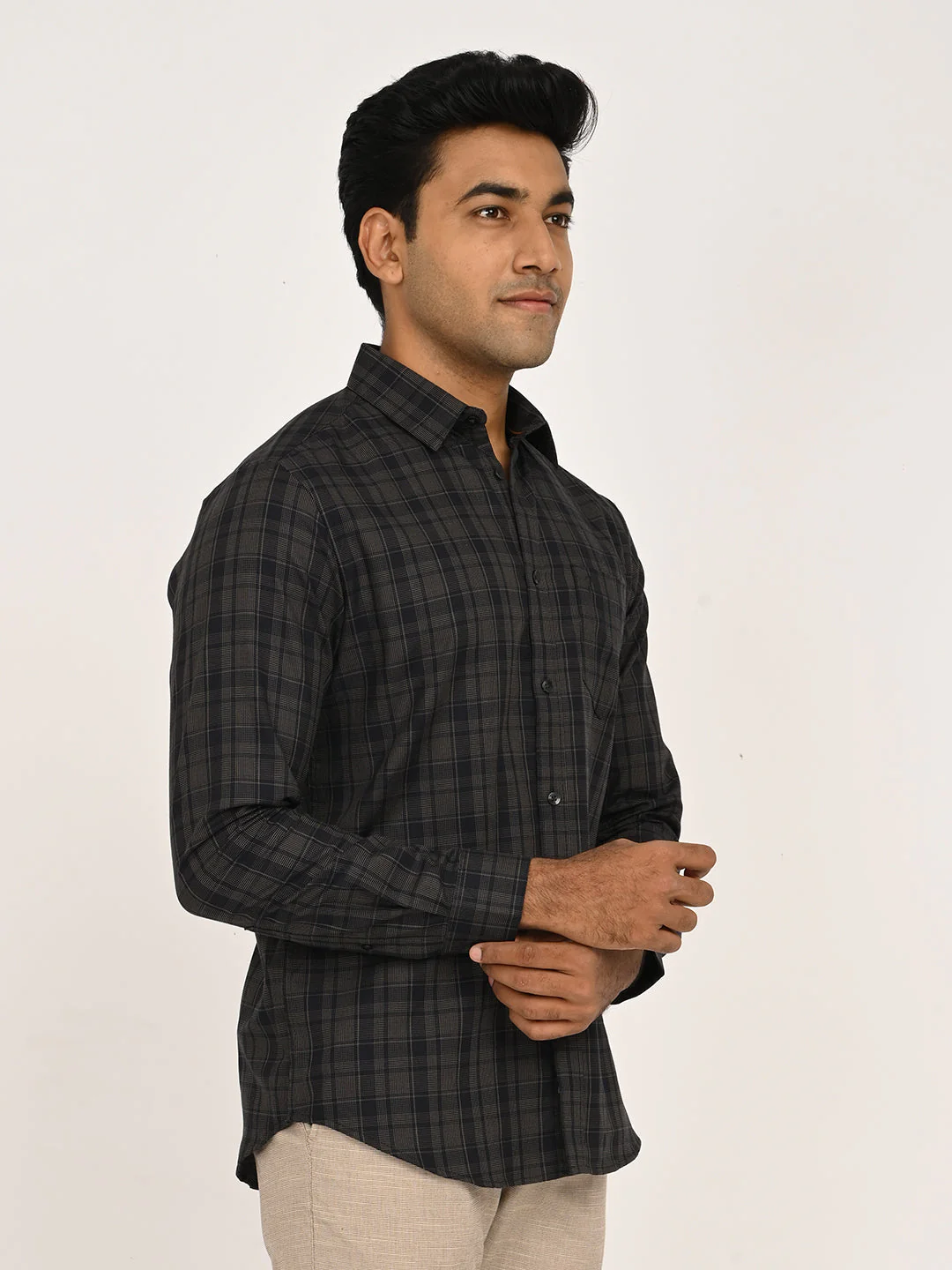 Men's Check Full Sleeve Cotton Shirt - Image 3