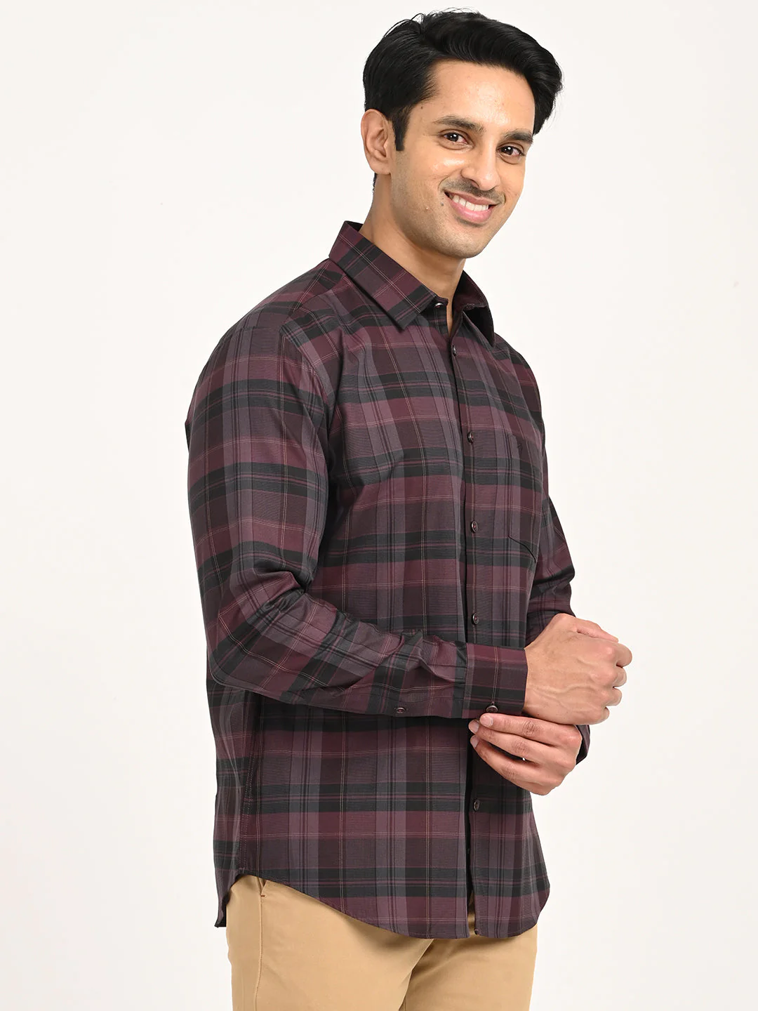 Men's Check Full Sleeve Cotton Shirt - Image 3