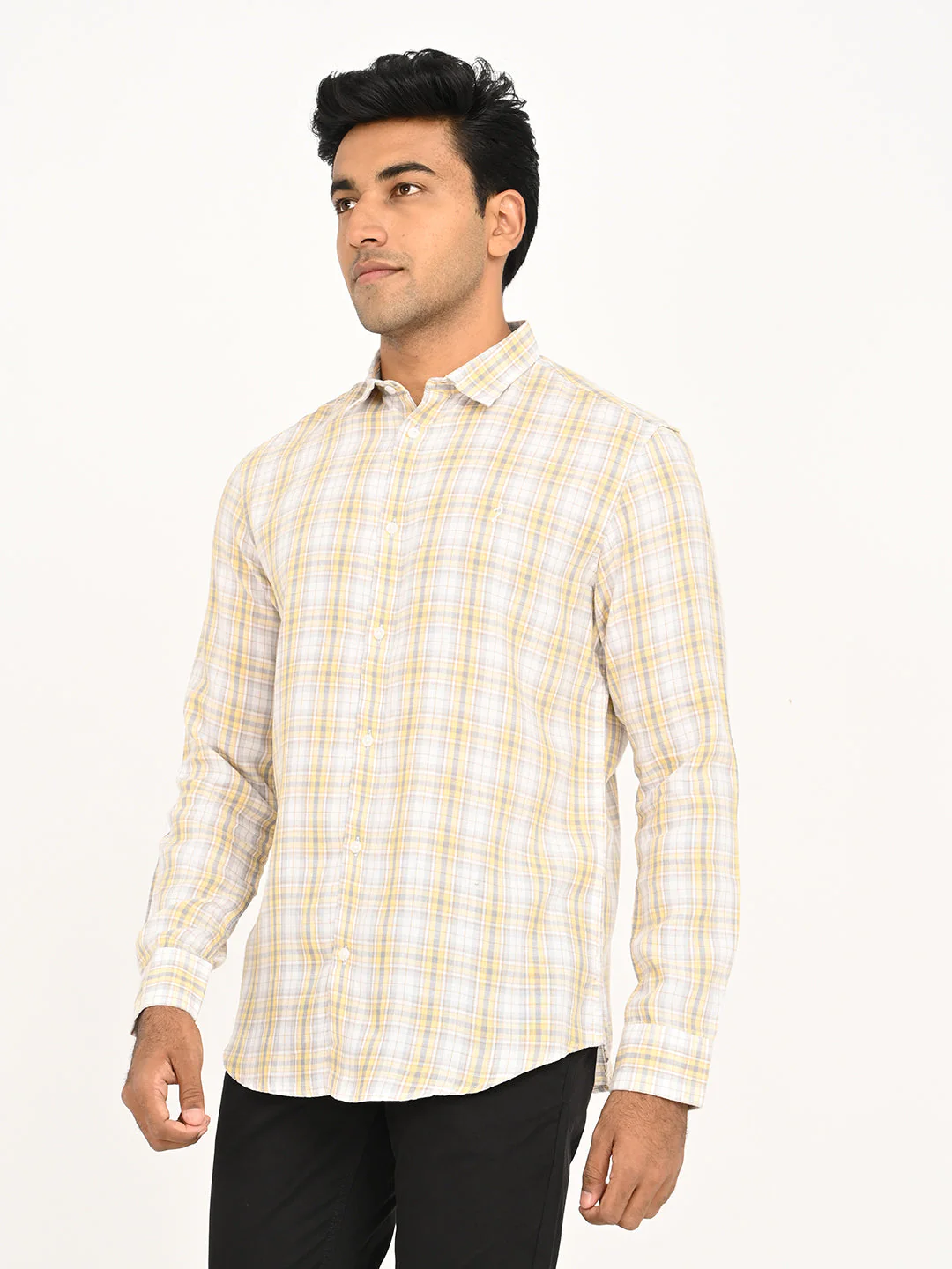 Men's Check Full Sleeve Tencel Blend Shirt - Image 2