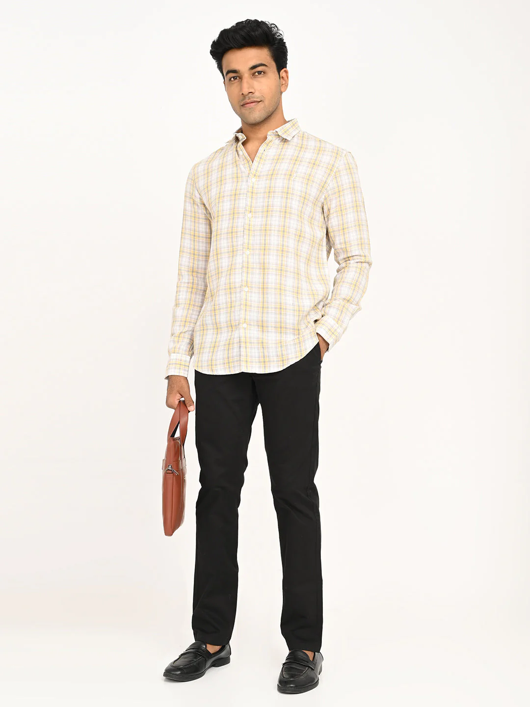 Men's Check Full Sleeve Tencel Blend Shirt - Image 6