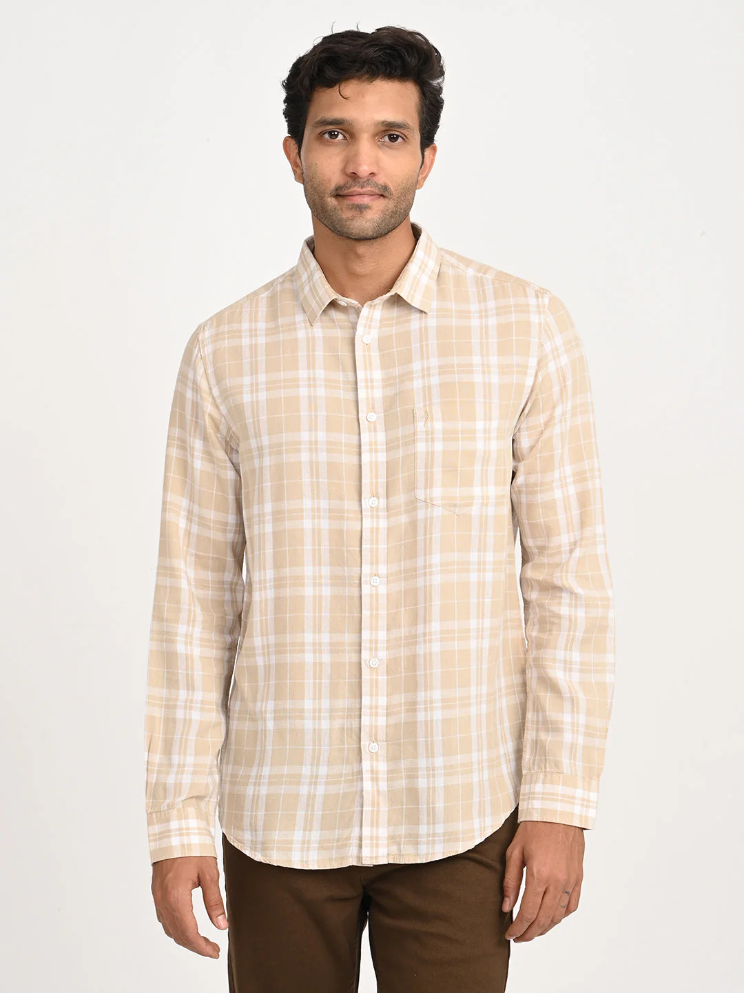 Men's Check Full Sleeve Tencel Blend Shirt