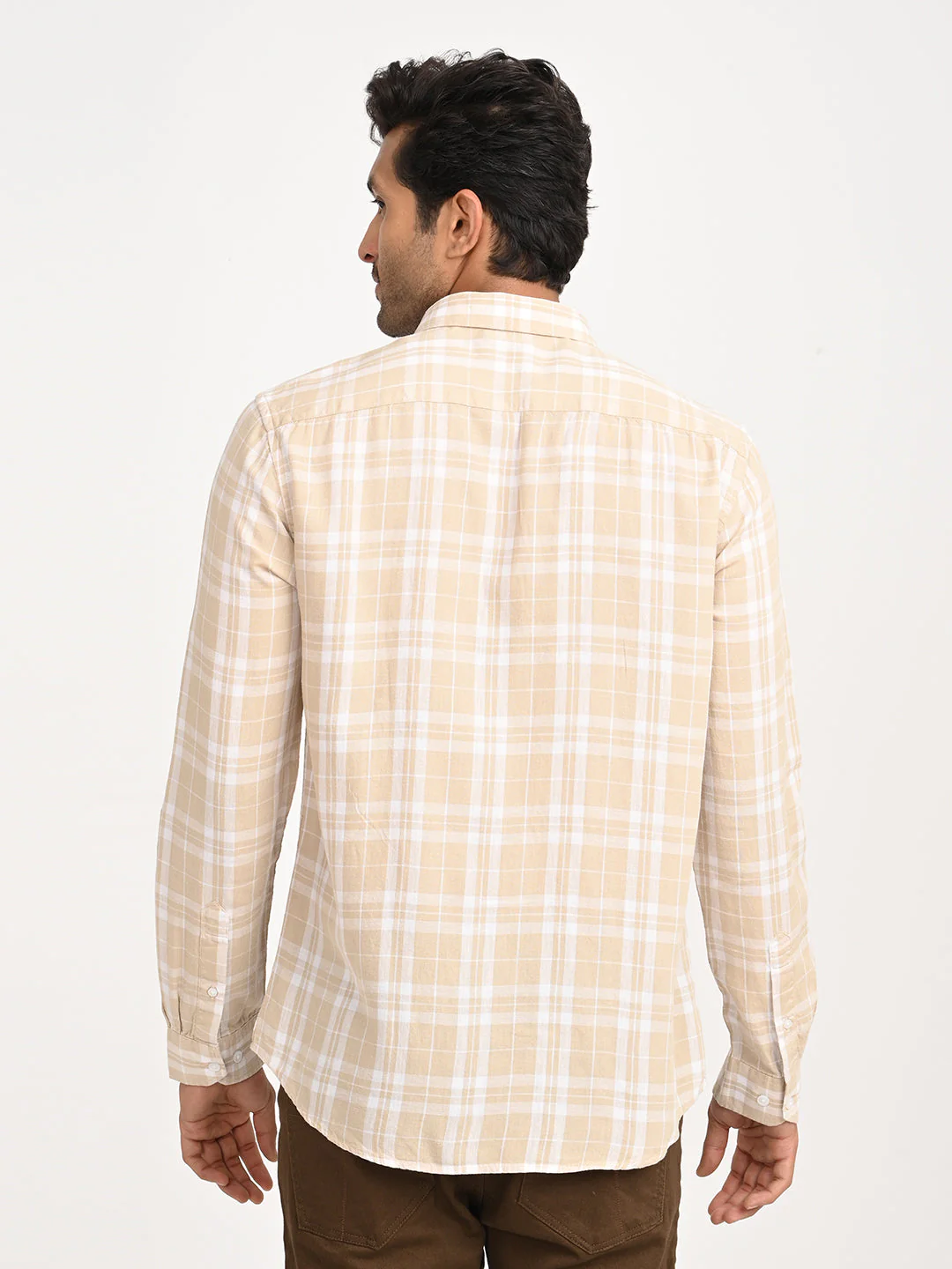 Men's Check Full Sleeve Tencel Blend Shirt - Image 4