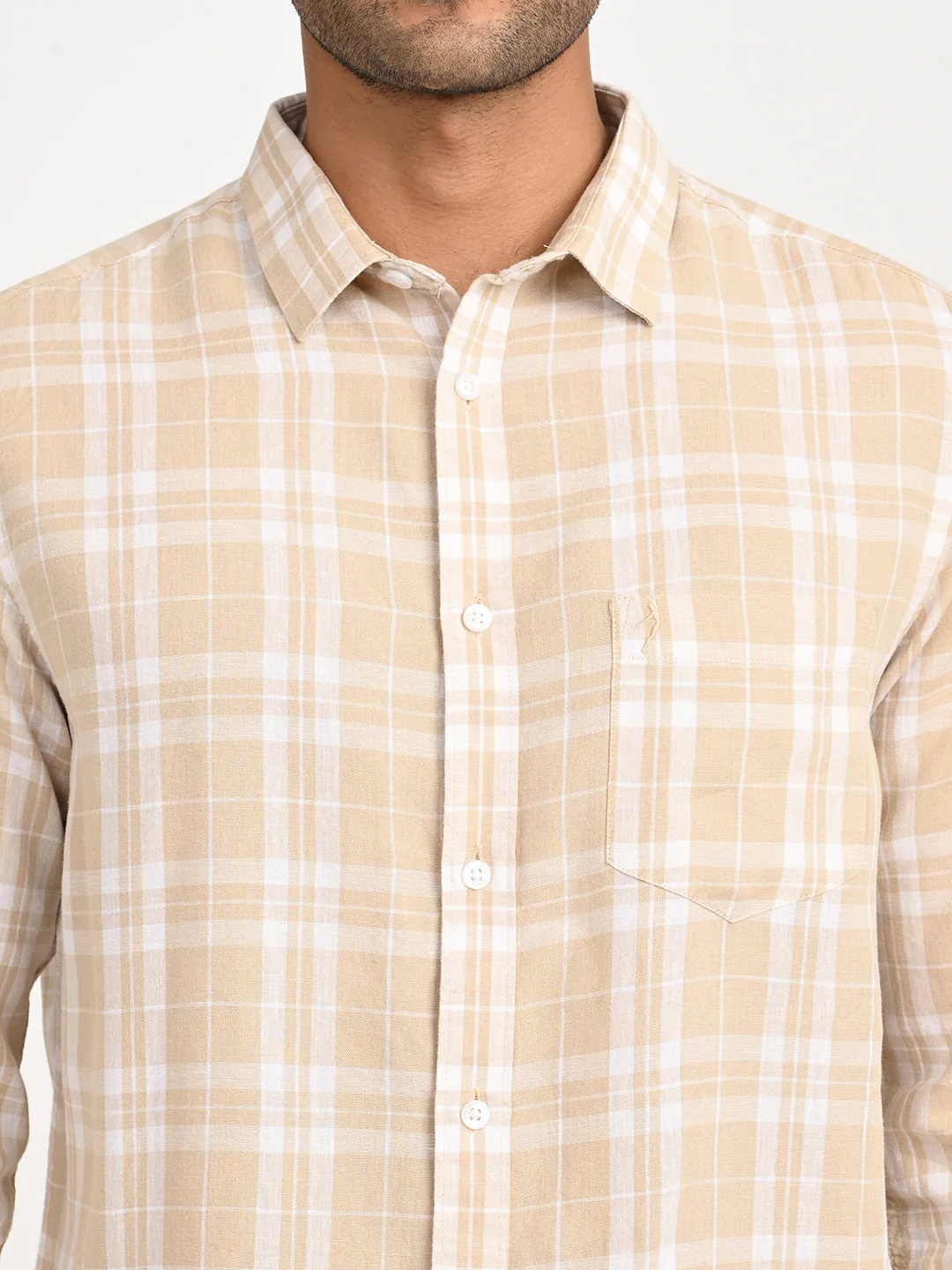 Men's Check Full Sleeve Tencel Blend Shirt - Image 5