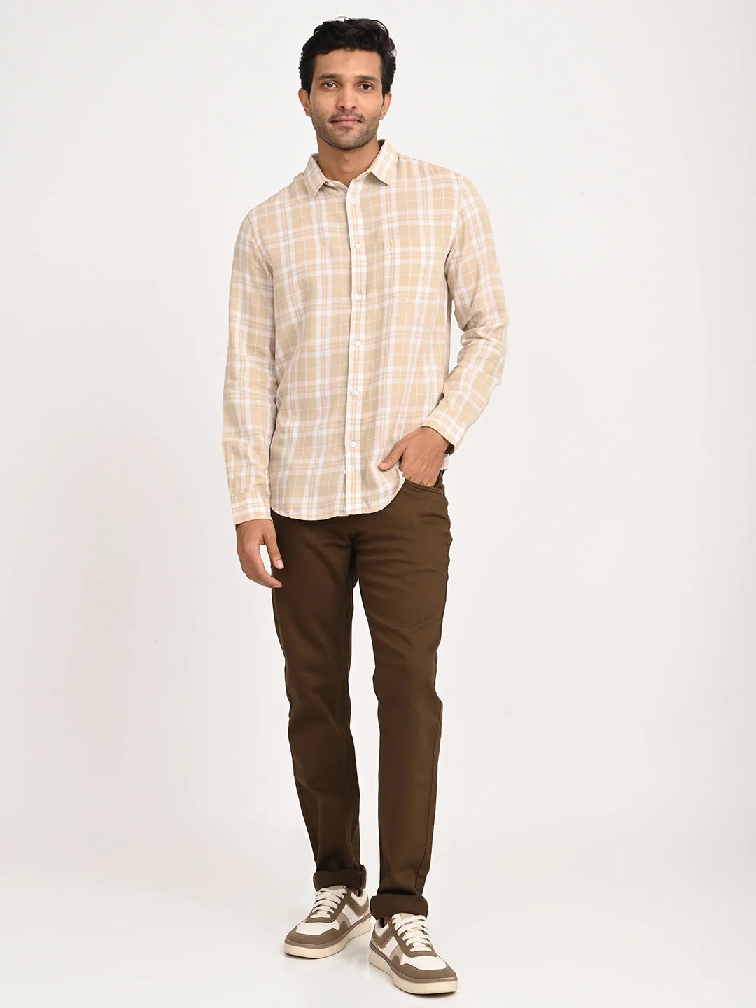 Men's Check Full Sleeve Tencel Blend Shirt - Image 6