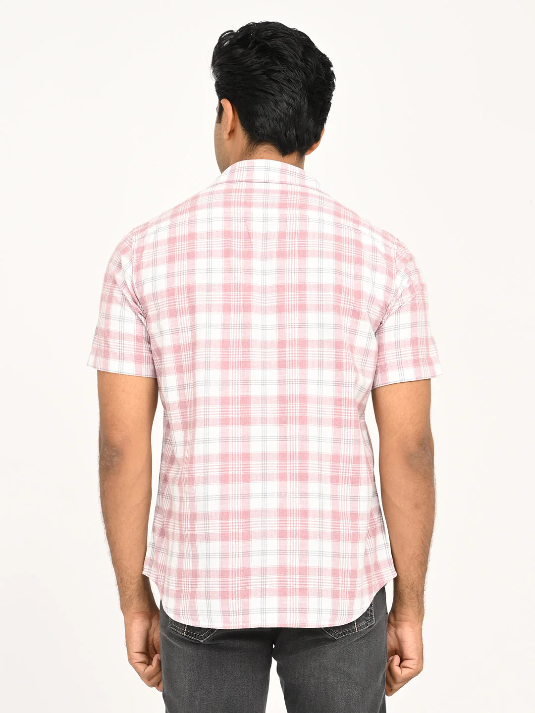 Men's Check Half Sleeve Cotton Shirt - Image 4