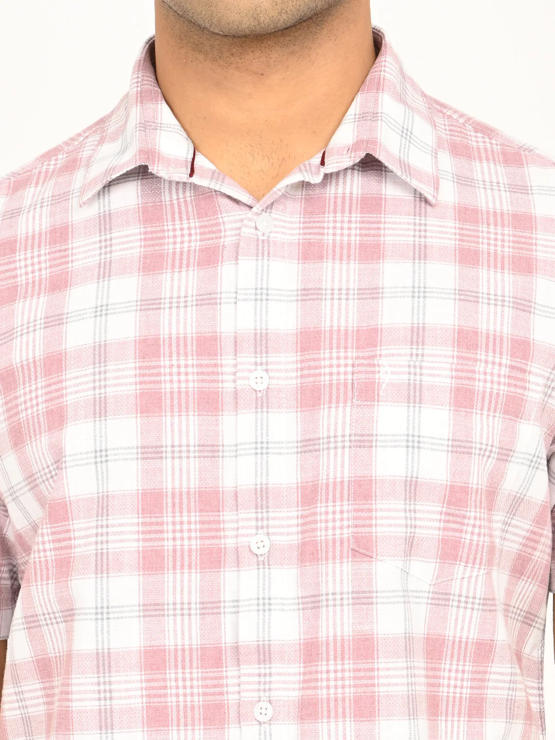 Men's Check Half Sleeve Cotton Shirt - Image 5