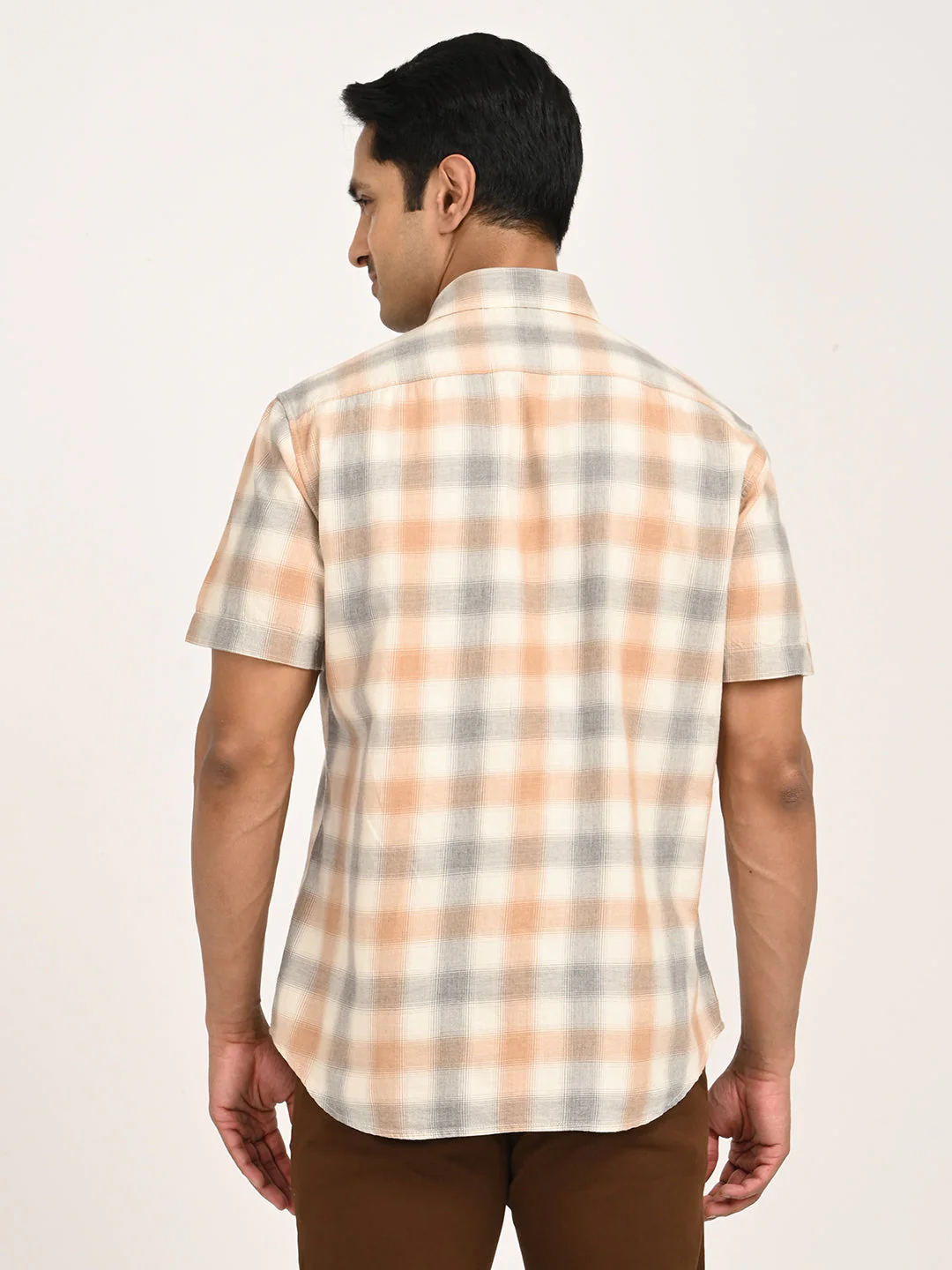 Men's Check Half Sleeve Cotton Shirt - Image 10