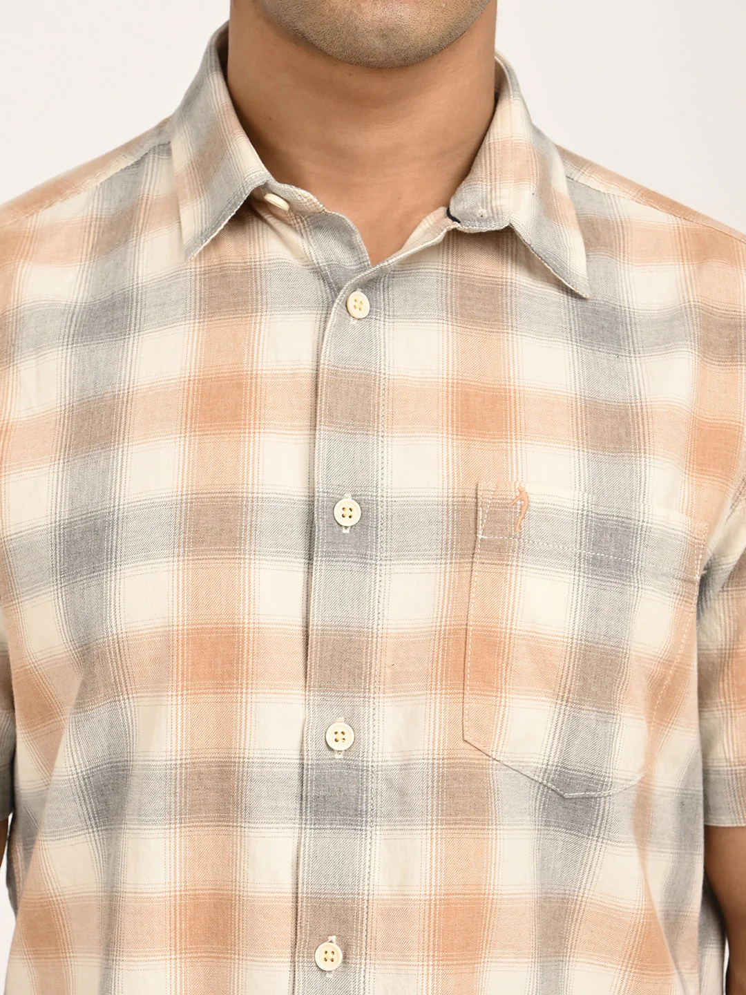 Men's Check Half Sleeve Cotton Shirt - Image 11