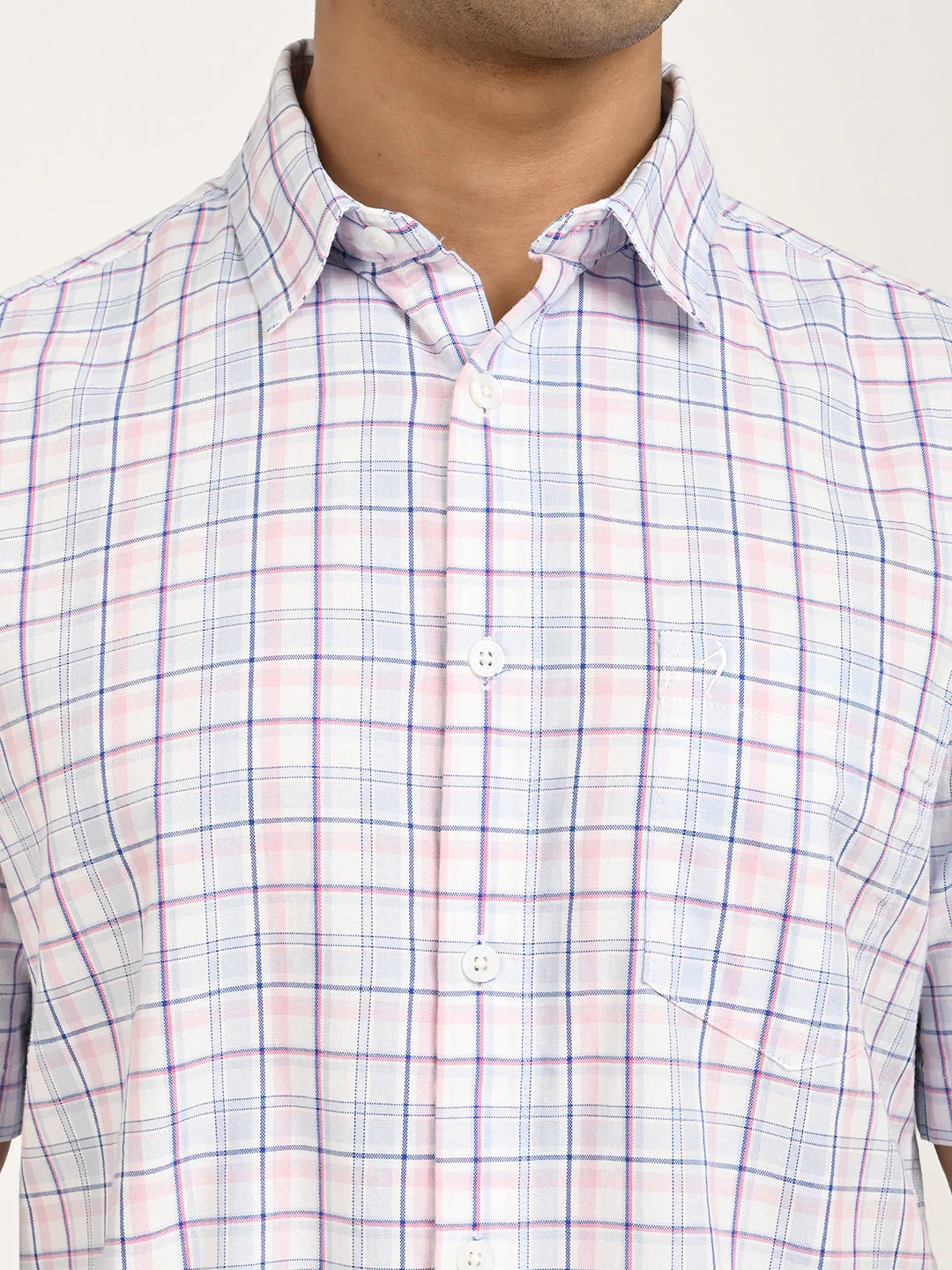 Men's Check Half Sleeve Cotton Shirt - Image 5