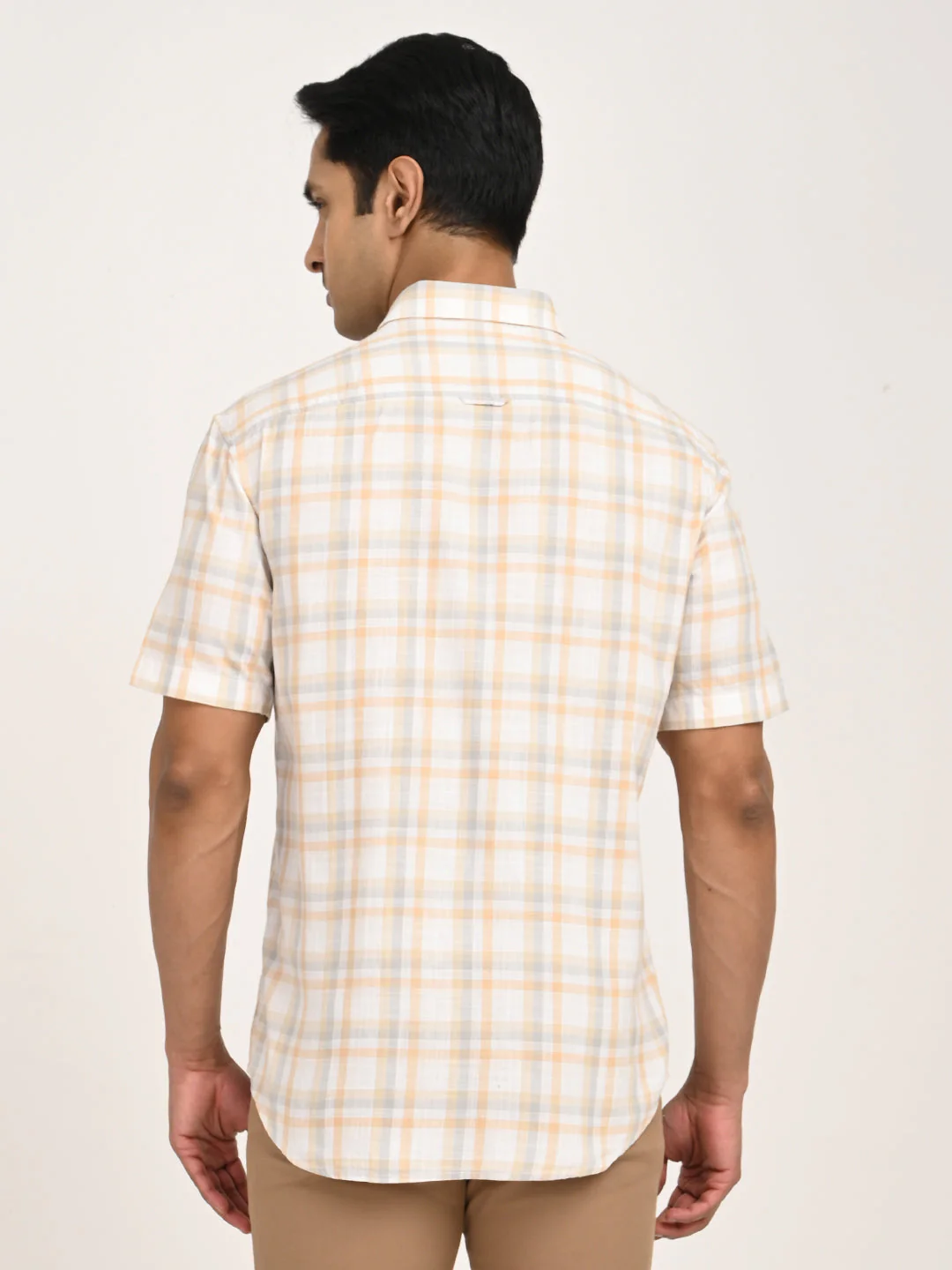 Men's Check Half Sleeve Cotton Shirt - Image 4