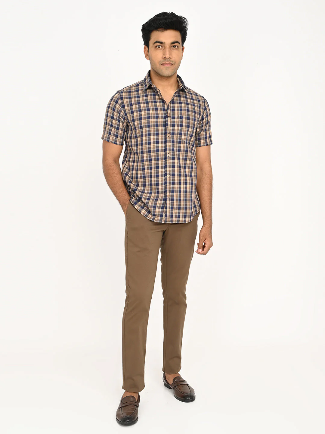 Men's Check Half Sleeve Cotton Shirt - Image 12
