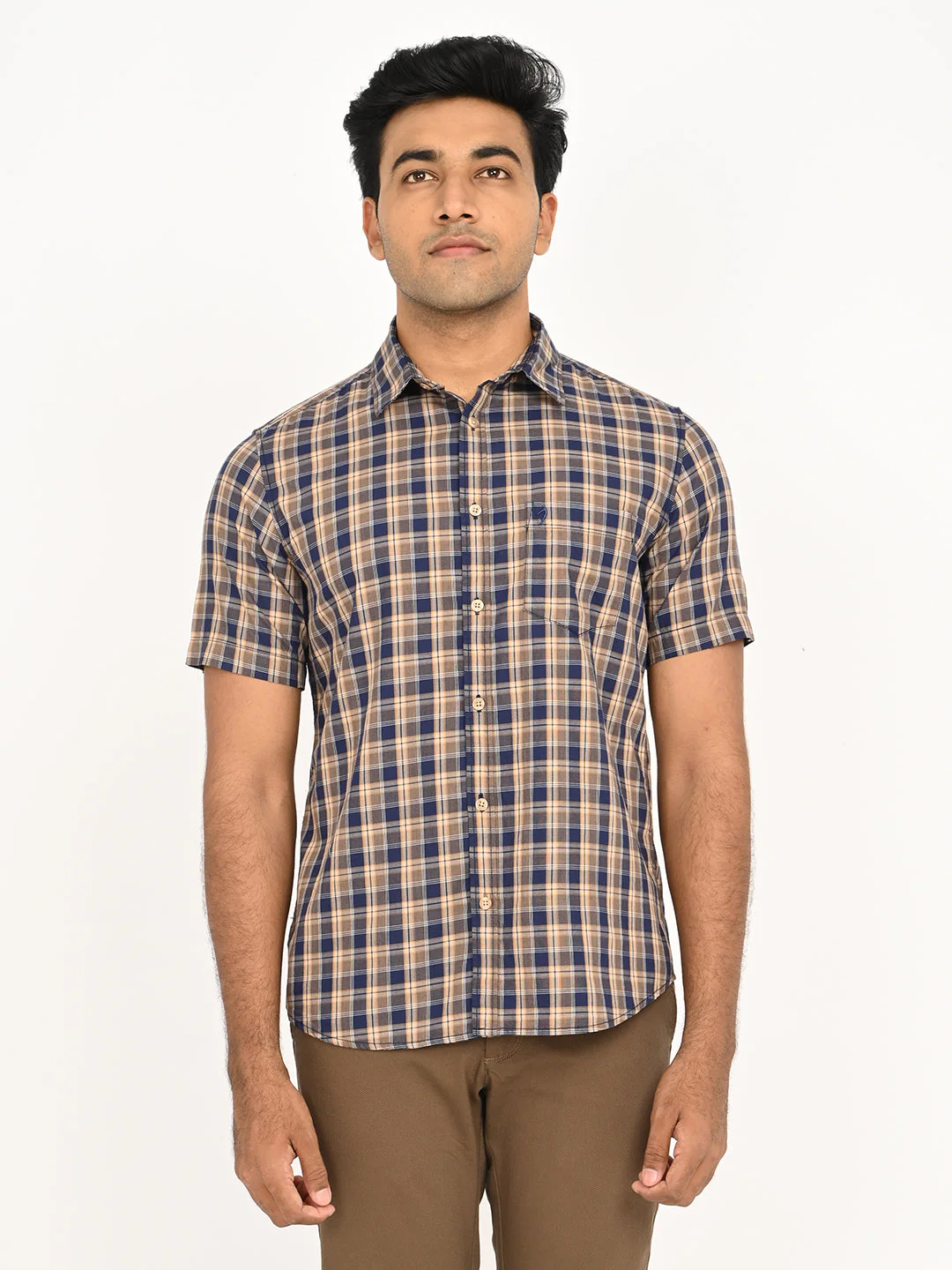 Men's Check Half Sleeve Cotton Shirt - Image 7