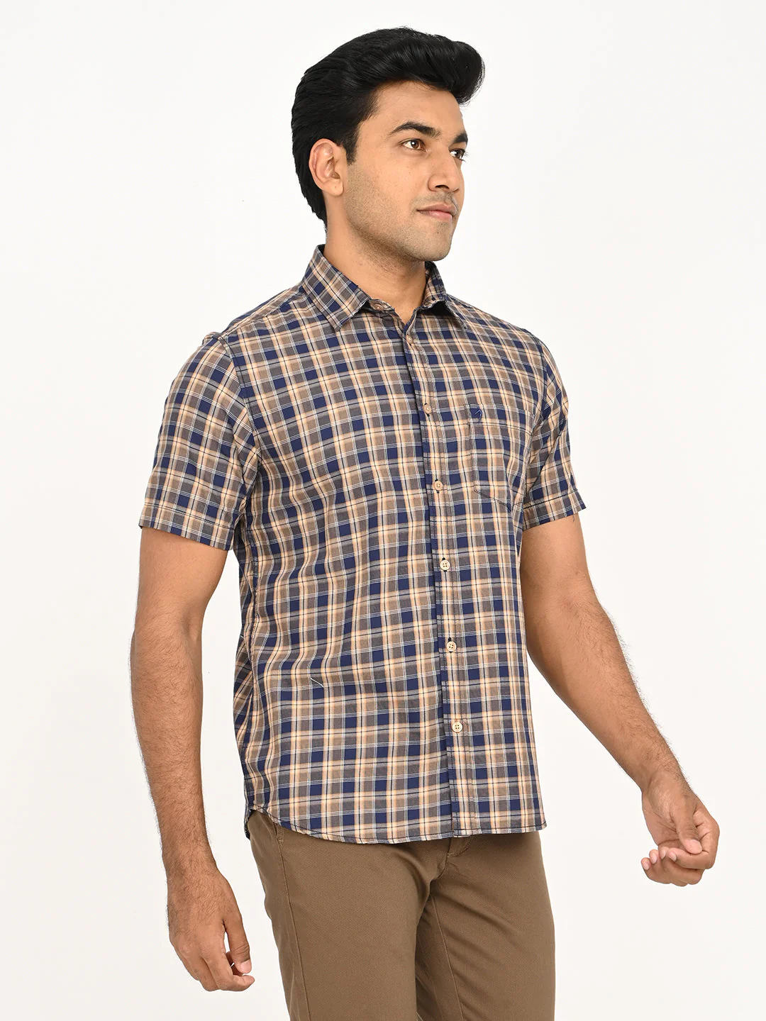 Men's Check Half Sleeve Cotton Shirt - Image 9