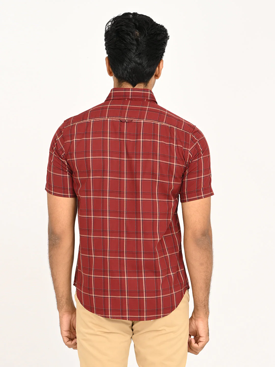 Men's Check Half Sleeve Cotton Shirt - Image 4