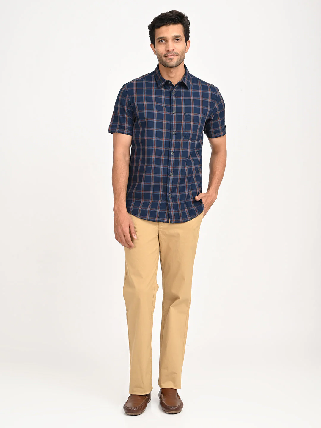 Men's Check Half Sleeve Cotton Shirt - Image 6