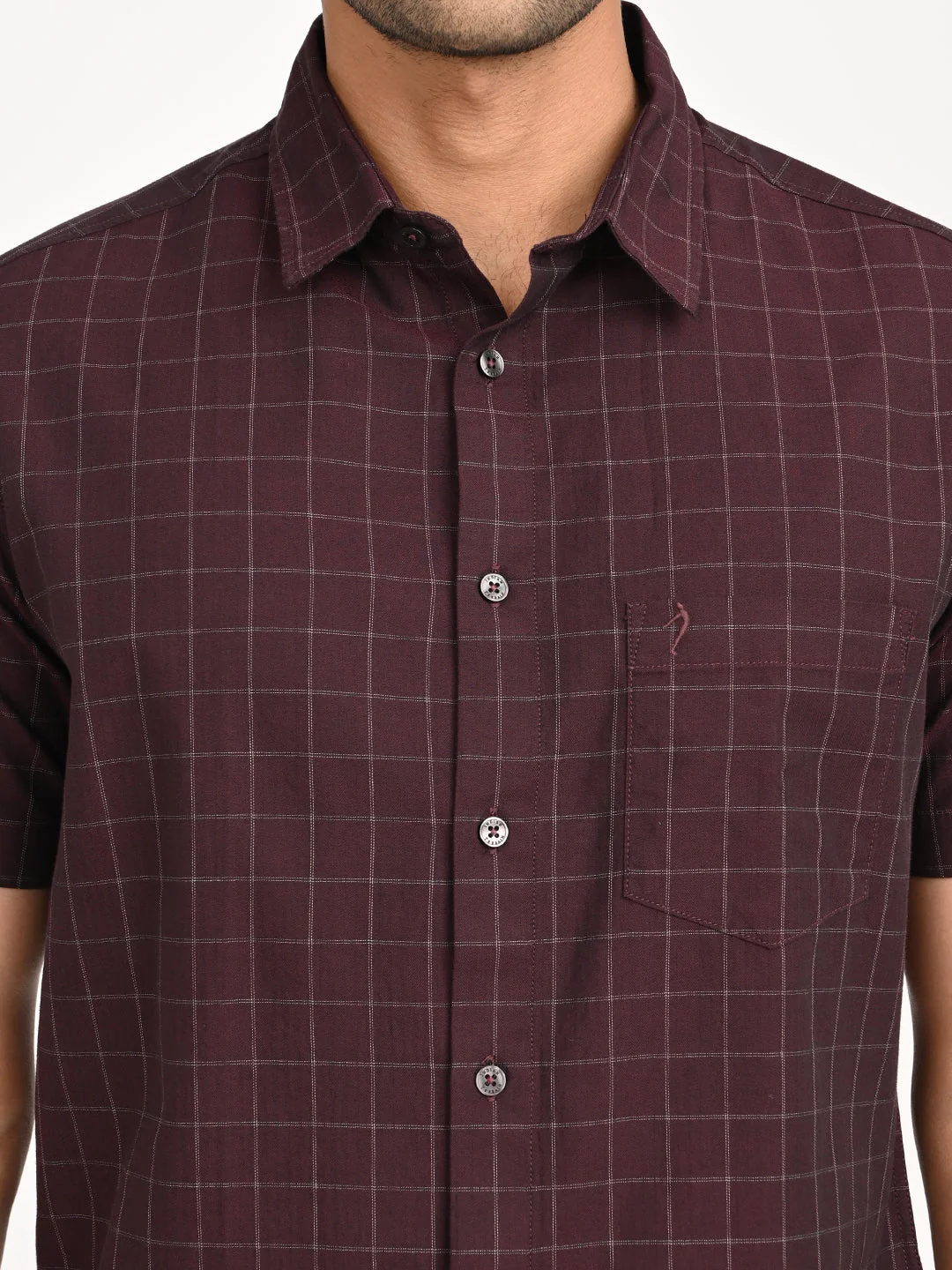 Men's Check Half Sleeve Cotton Shirt - Image 5