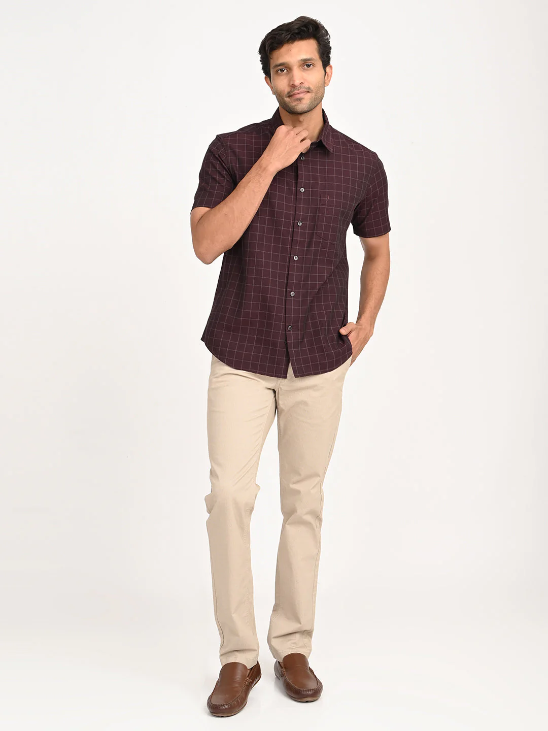 Men's Check Half Sleeve Cotton Shirt - Image 6