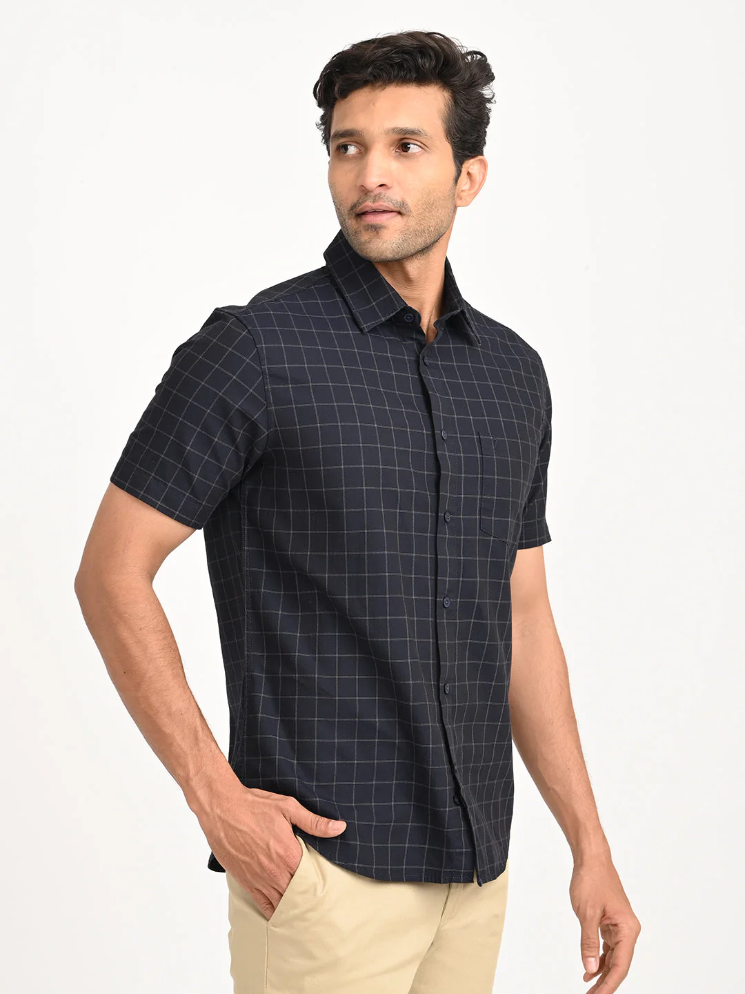 Men's Check Half Sleeve Cotton Shirt - Image 9