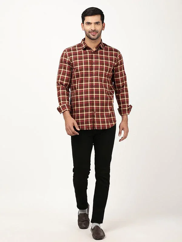 Men's Check Full Sleeves Cotton Shirt - Image 4