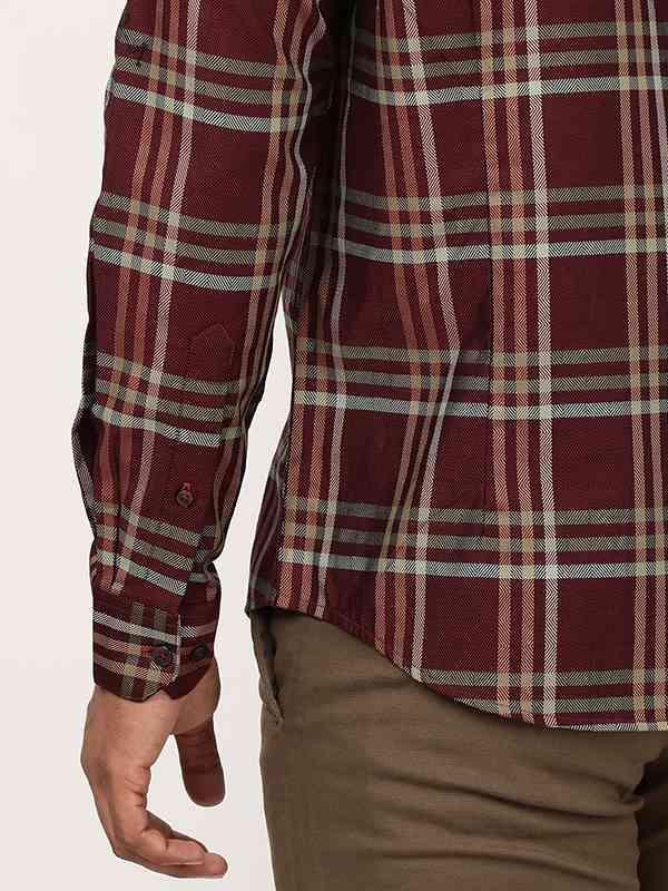 Men's Check Full Sleeves Cotton Shirt - Image 3