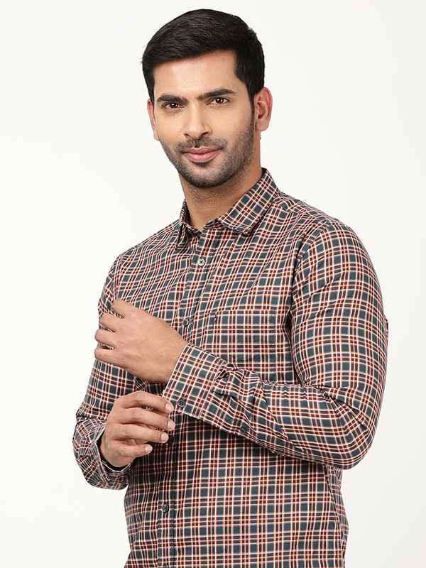 Men's Check Full Sleeves Cotton Stretch Shirt - Image 2