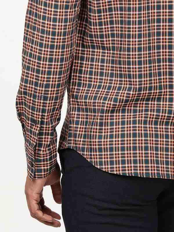 Men's Check Full Sleeves Cotton Stretch Shirt - Image 3