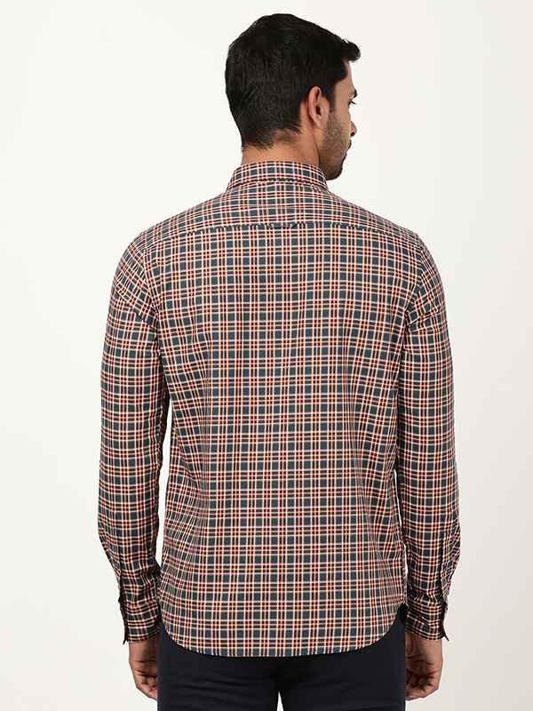 Men's Check Full Sleeves Cotton Stretch Shirt - Image 5
