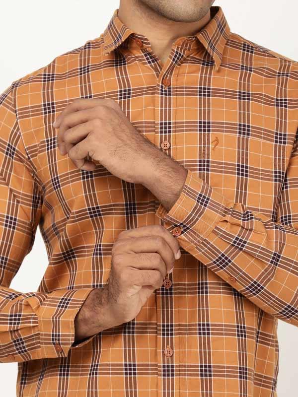Men's Check Full Sleeves Cotton Stretch Shirt - Image 3