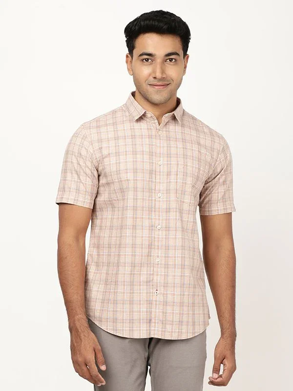 Men's Check Half Sleeves Cotton Shirt